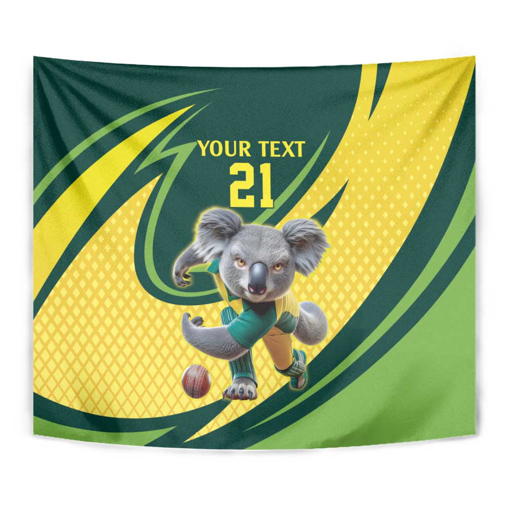 Australian Koala Bear Cricket Custom Tapestry Aussie National Color