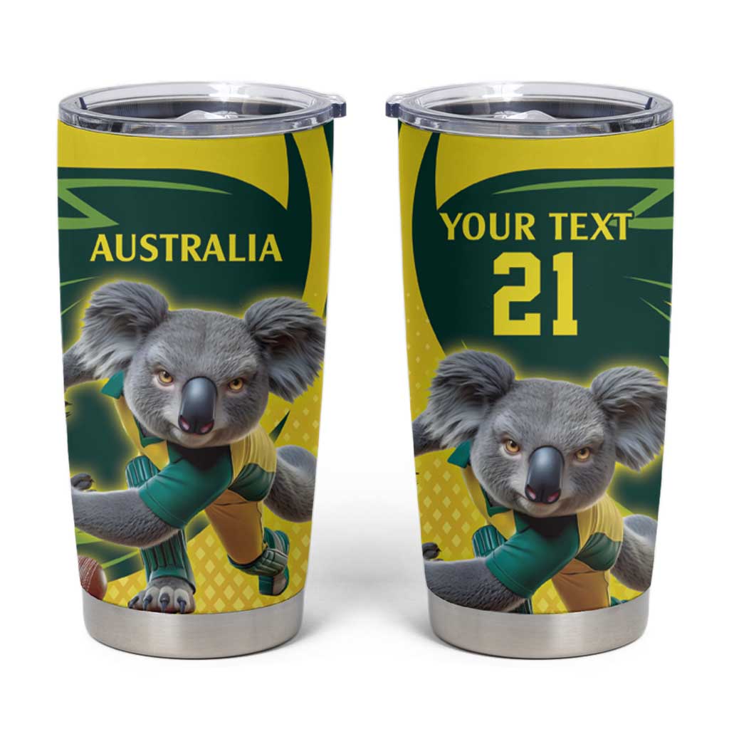 Australian Koala Bear Cricket Custom Tumbler Cup Aussie National Color