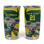 Australian Koala Bear Cricket Custom Tumbler Cup Aussie National Color