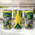 Australian Koala Bear Cricket Custom Tumbler Cup Aussie National Color