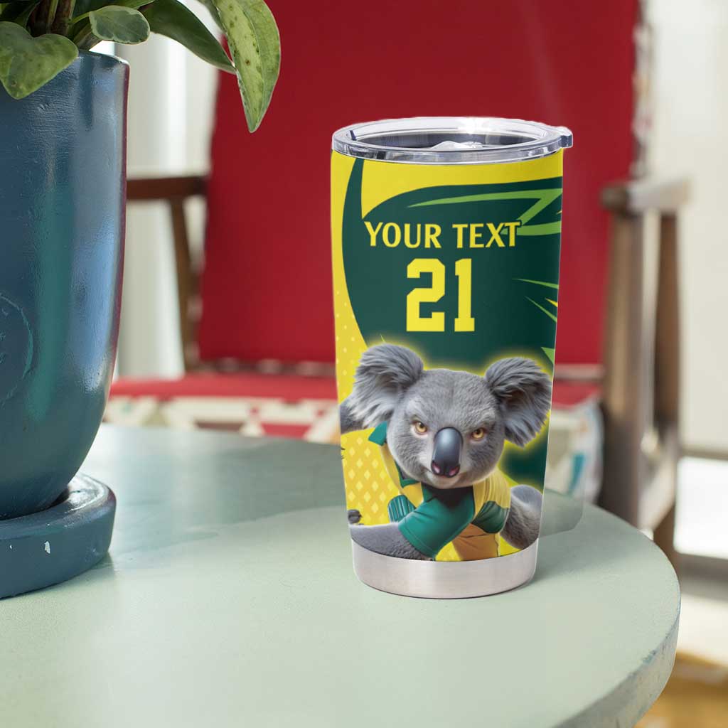 Australian Koala Bear Cricket Custom Tumbler Cup Aussie National Color