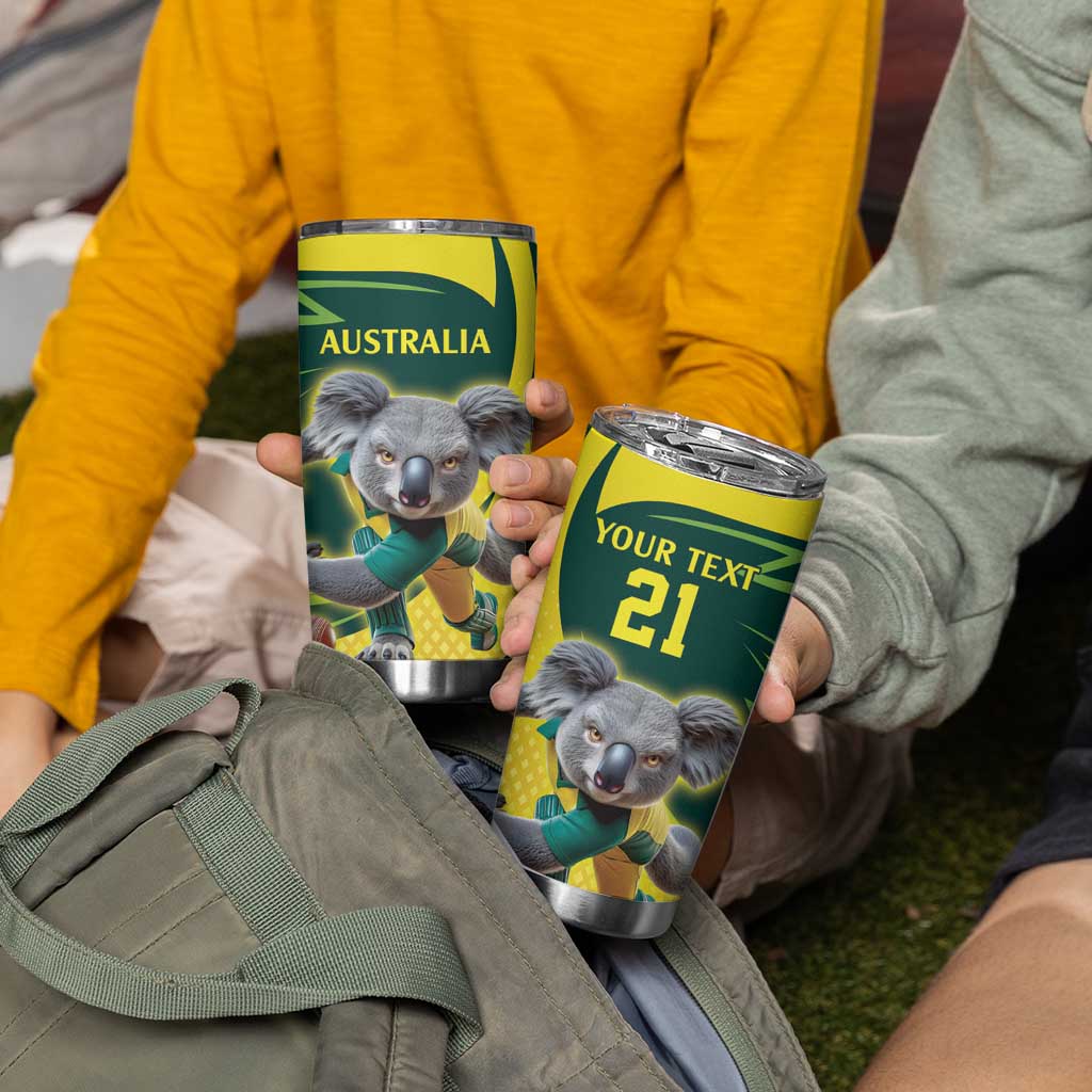 Australian Koala Bear Cricket Custom Tumbler Cup Aussie National Color