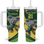 Australian Koala Bear Cricket Custom Tumbler With Handle Aussie National Color
