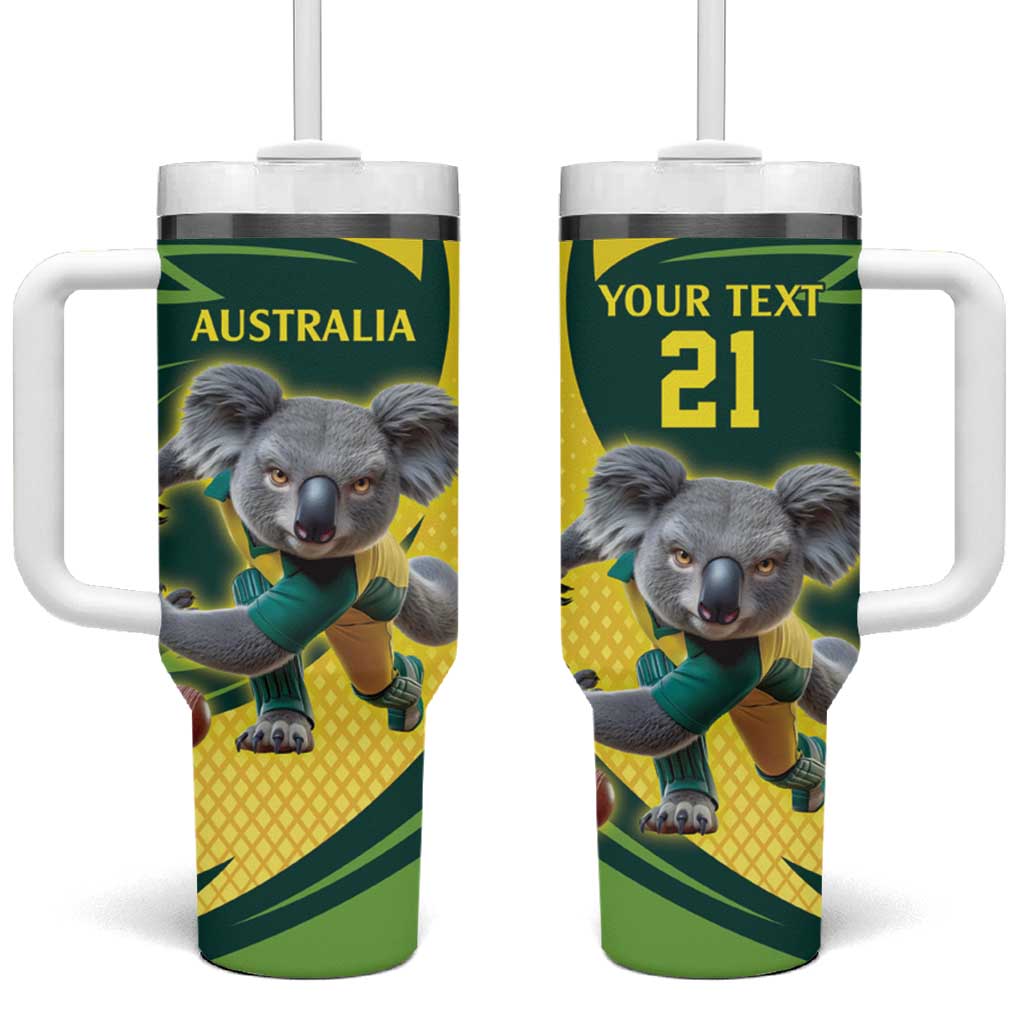 Australian Koala Bear Cricket Custom Tumbler With Handle Aussie National Color