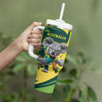 Australian Koala Bear Cricket Custom Tumbler With Handle Aussie National Color