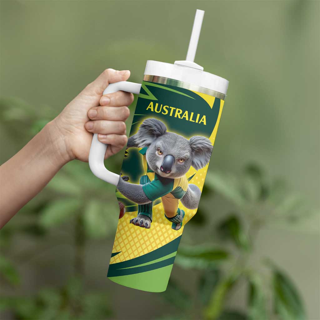 Australian Koala Bear Cricket Custom Tumbler With Handle Aussie National Color