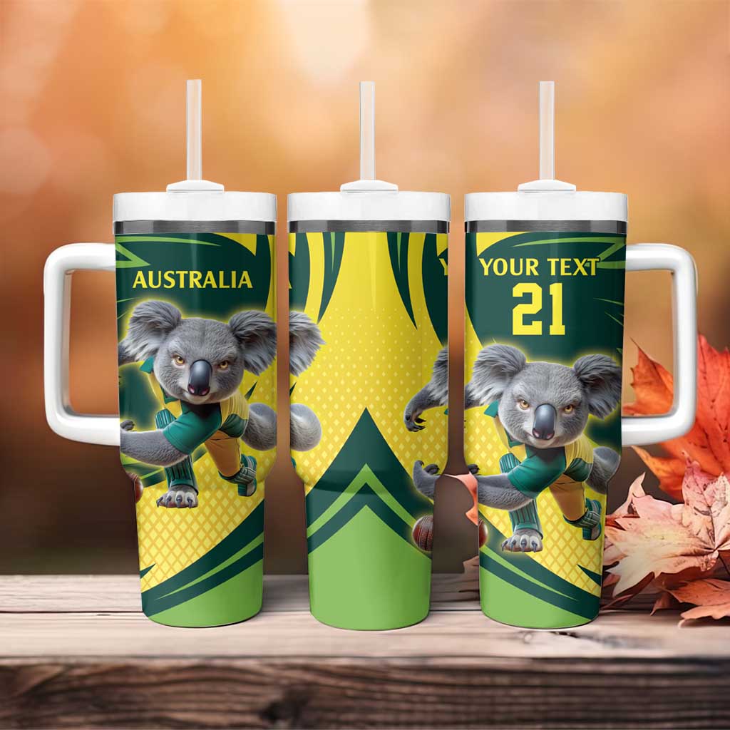 Australian Koala Bear Cricket Custom Tumbler With Handle Aussie National Color
