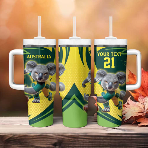Australian Koala Bear Cricket Custom Tumbler With Handle Aussie National Color