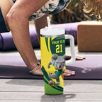 Australian Koala Bear Cricket Custom Tumbler With Handle Aussie National Color