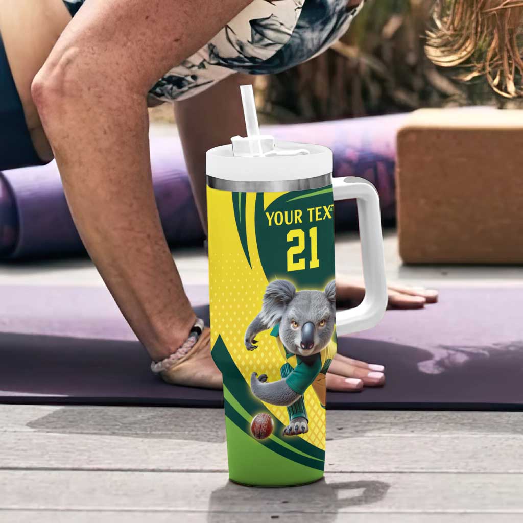 Australian Koala Bear Cricket Custom Tumbler With Handle Aussie National Color