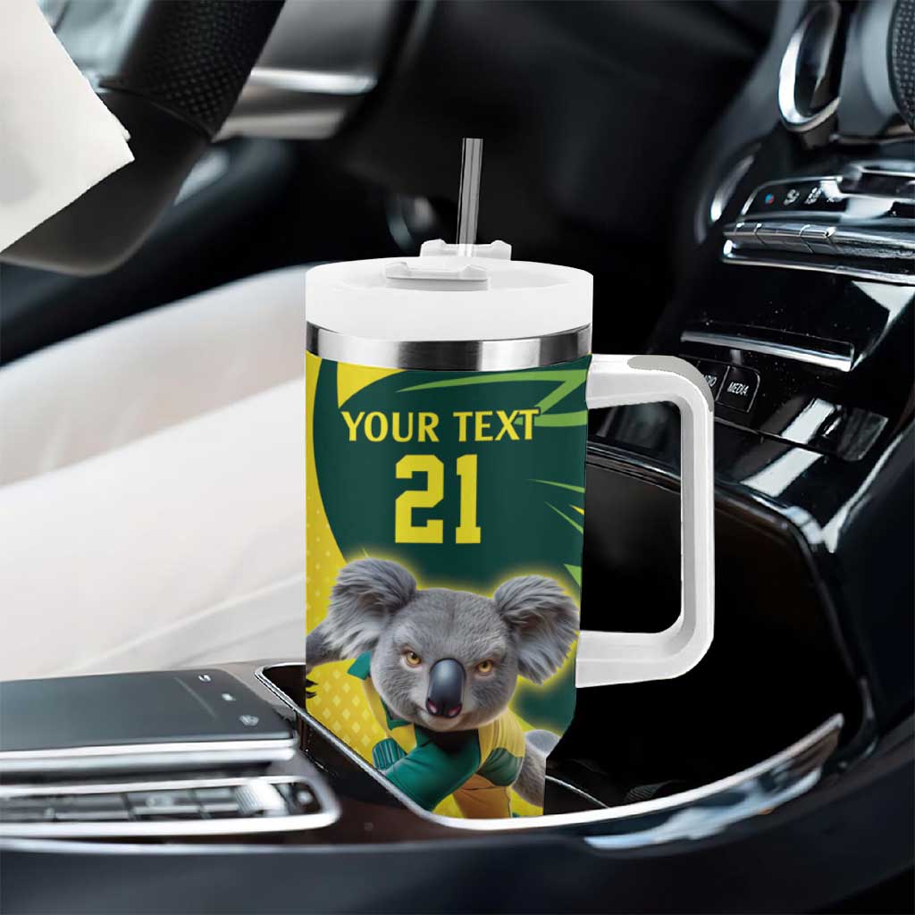 Australian Koala Bear Cricket Custom Tumbler With Handle Aussie National Color