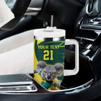 Australian Koala Bear Cricket Custom Tumbler With Handle Aussie National Color