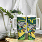 Australian Koala Bear Cricket Custom Tumbler With Handle Aussie National Color