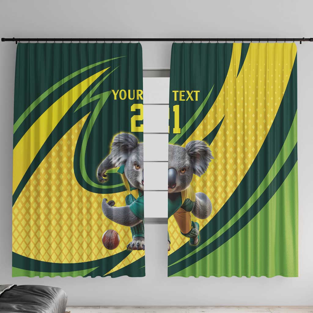 Australian Koala Bear Cricket Custom Window Curtain Aussie National Color