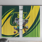 Australian Koala Bear Cricket Custom Window Curtain Aussie National Color