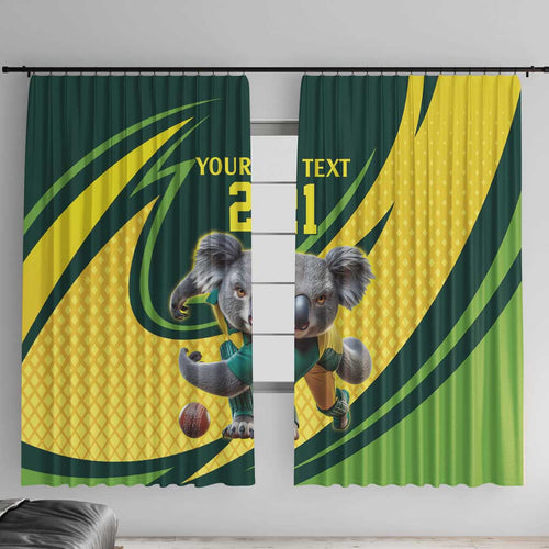 Australian Koala Bear Cricket Custom Window Curtain Aussie National Color
