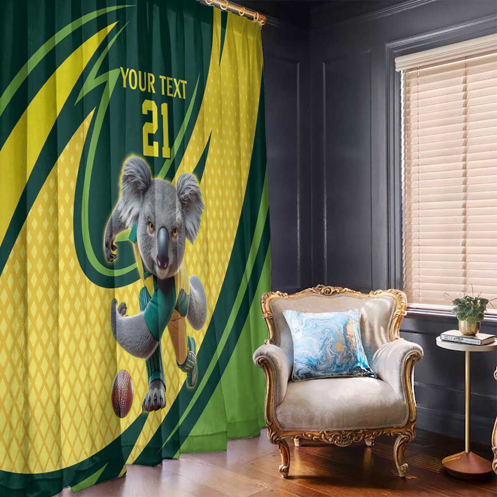 Australian Koala Bear Cricket Custom Window Curtain Aussie National Color
