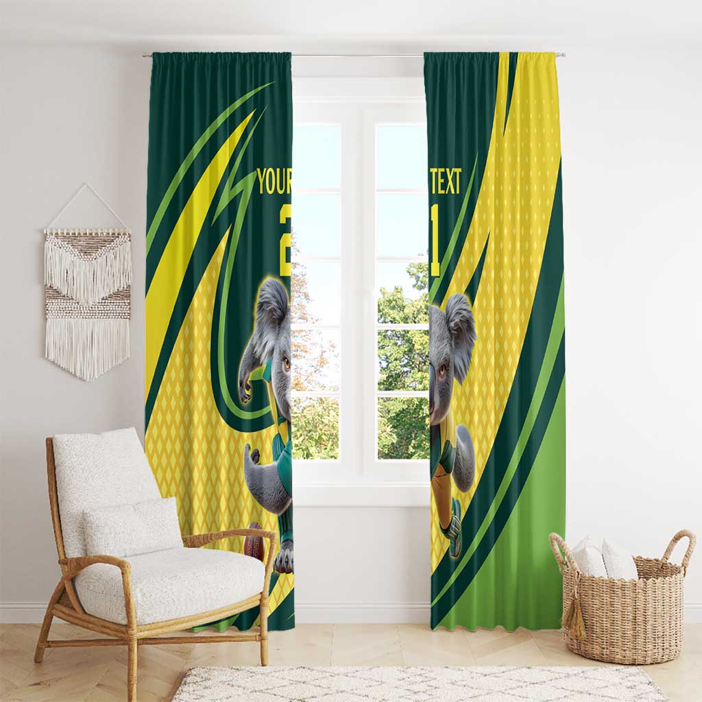 Australian Koala Bear Cricket Custom Window Curtain Aussie National Color