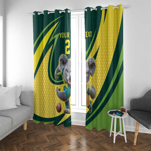 Australian Koala Bear Cricket Custom Window Curtain Aussie National Color