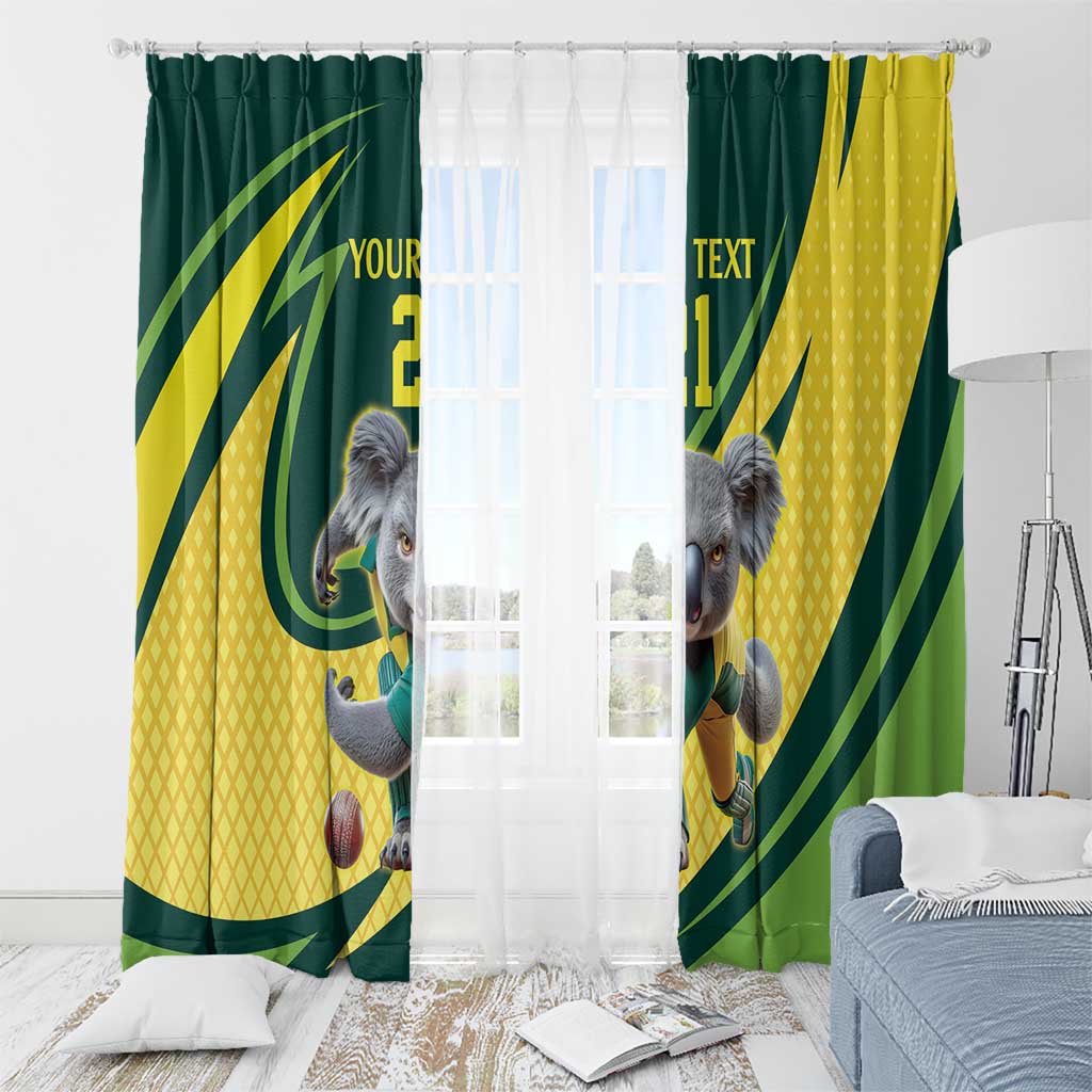 Australian Koala Bear Cricket Custom Window Curtain Aussie National Color