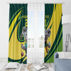 Australian Koala Bear Cricket Custom Window Curtain Aussie National Color