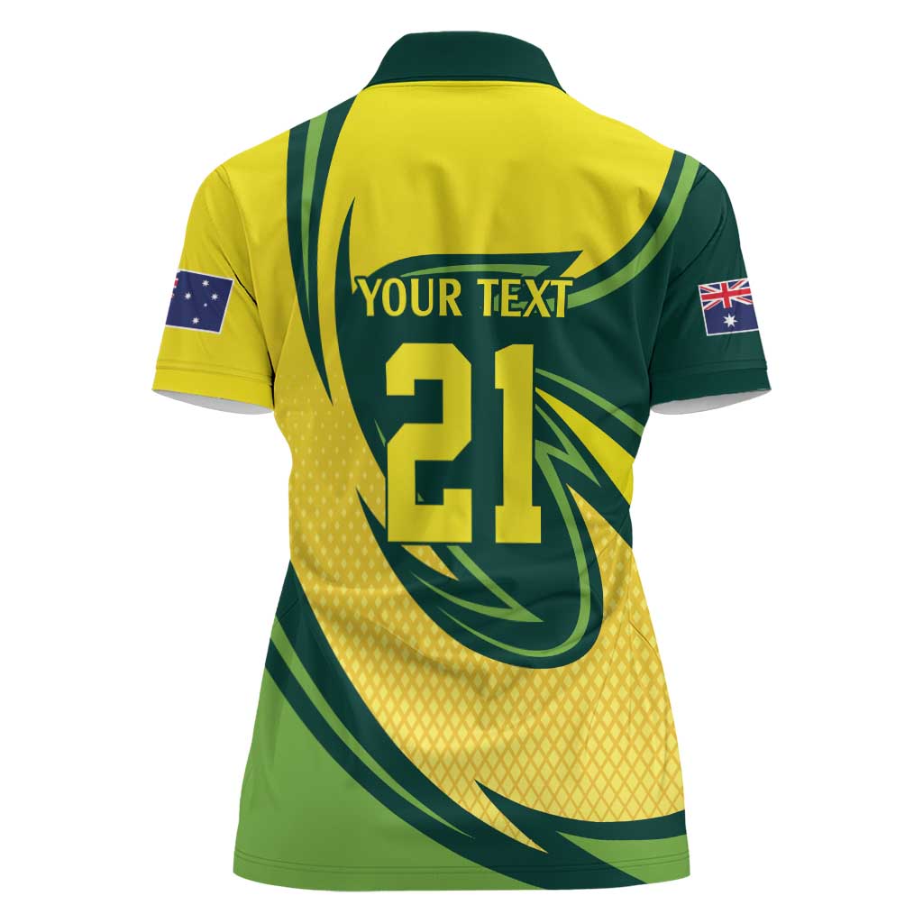 Australian Koala Bear Cricket Custom Women Polo Shirt Aussie National Color