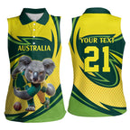 Australian Koala Bear Cricket Custom Women Sleeveless Polo Shirt Aussie National Color