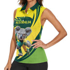Australian Koala Bear Cricket Custom Women Sleeveless Polo Shirt Aussie National Color