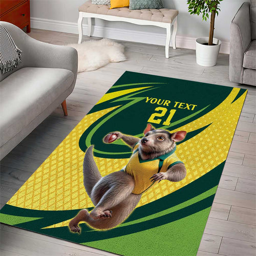 Australian Tasmanian Pademelon Cricket Custom Area Rug Aussie National Color