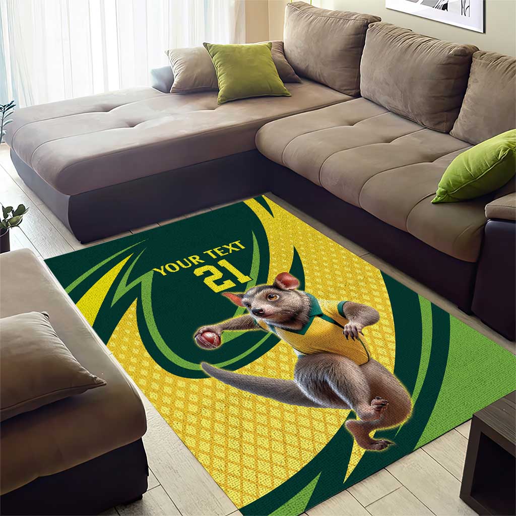 Australian Tasmanian Pademelon Cricket Custom Area Rug Aussie National Color
