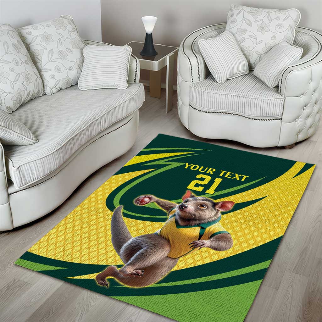 Australian Tasmanian Pademelon Cricket Custom Area Rug Aussie National Color
