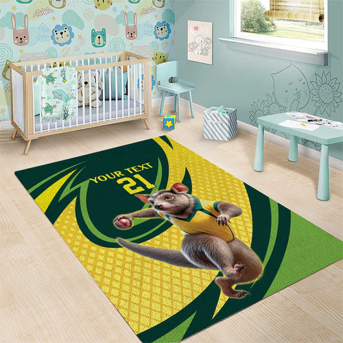 Australian Tasmanian Pademelon Cricket Custom Area Rug Aussie National Color