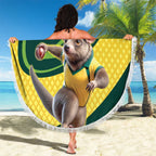 Australian Tasmanian Pademelon Cricket Custom Beach Blanket Aussie National Color