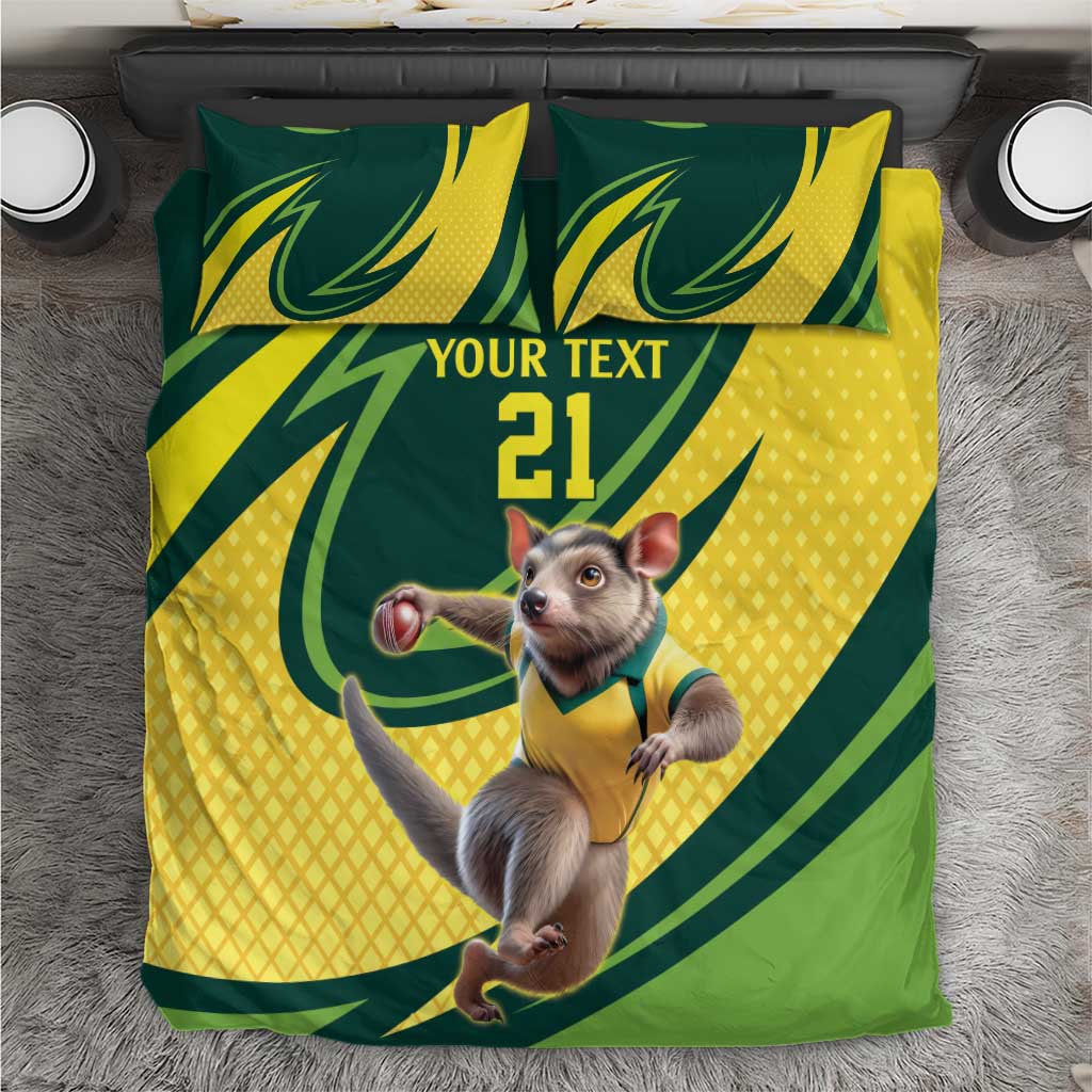 Australian Tasmanian Pademelon Cricket Custom Bedding Set Aussie National Color
