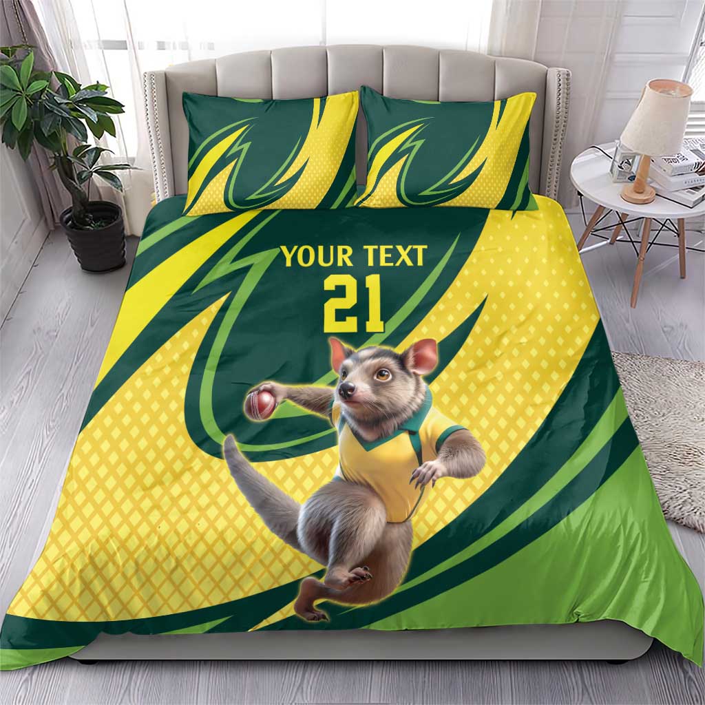 Australian Tasmanian Pademelon Cricket Custom Bedding Set Aussie National Color
