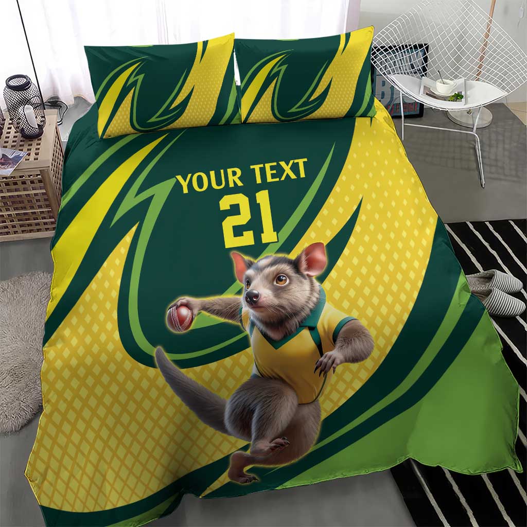 Australian Tasmanian Pademelon Cricket Custom Bedding Set Aussie National Color