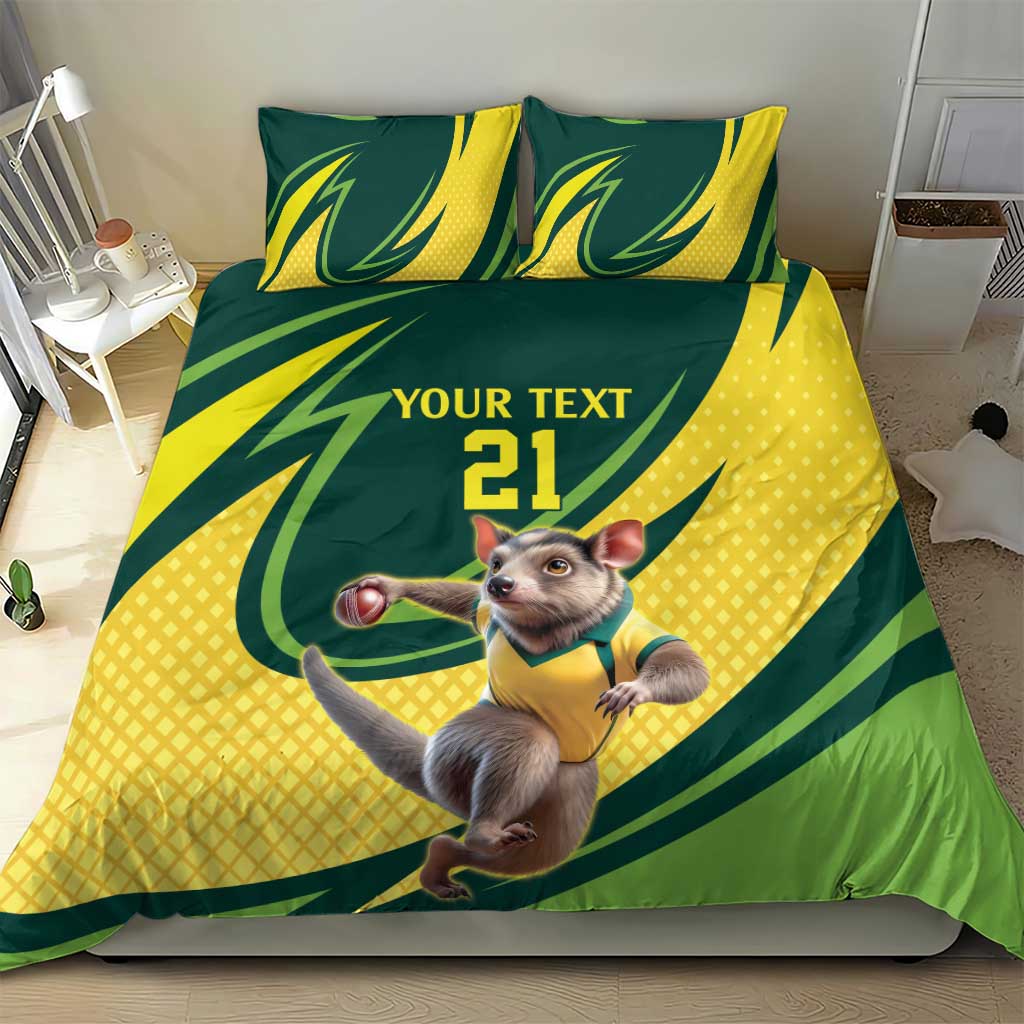 Australian Tasmanian Pademelon Cricket Custom Bedding Set Aussie National Color