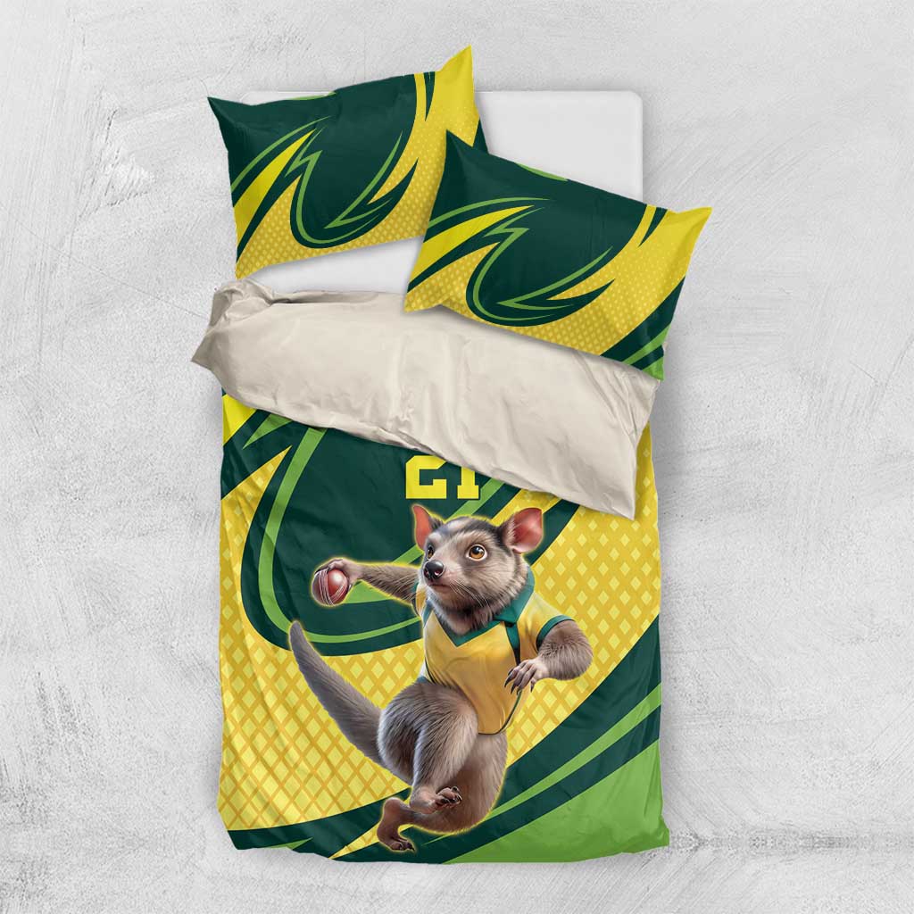Australian Tasmanian Pademelon Cricket Custom Bedding Set Aussie National Color