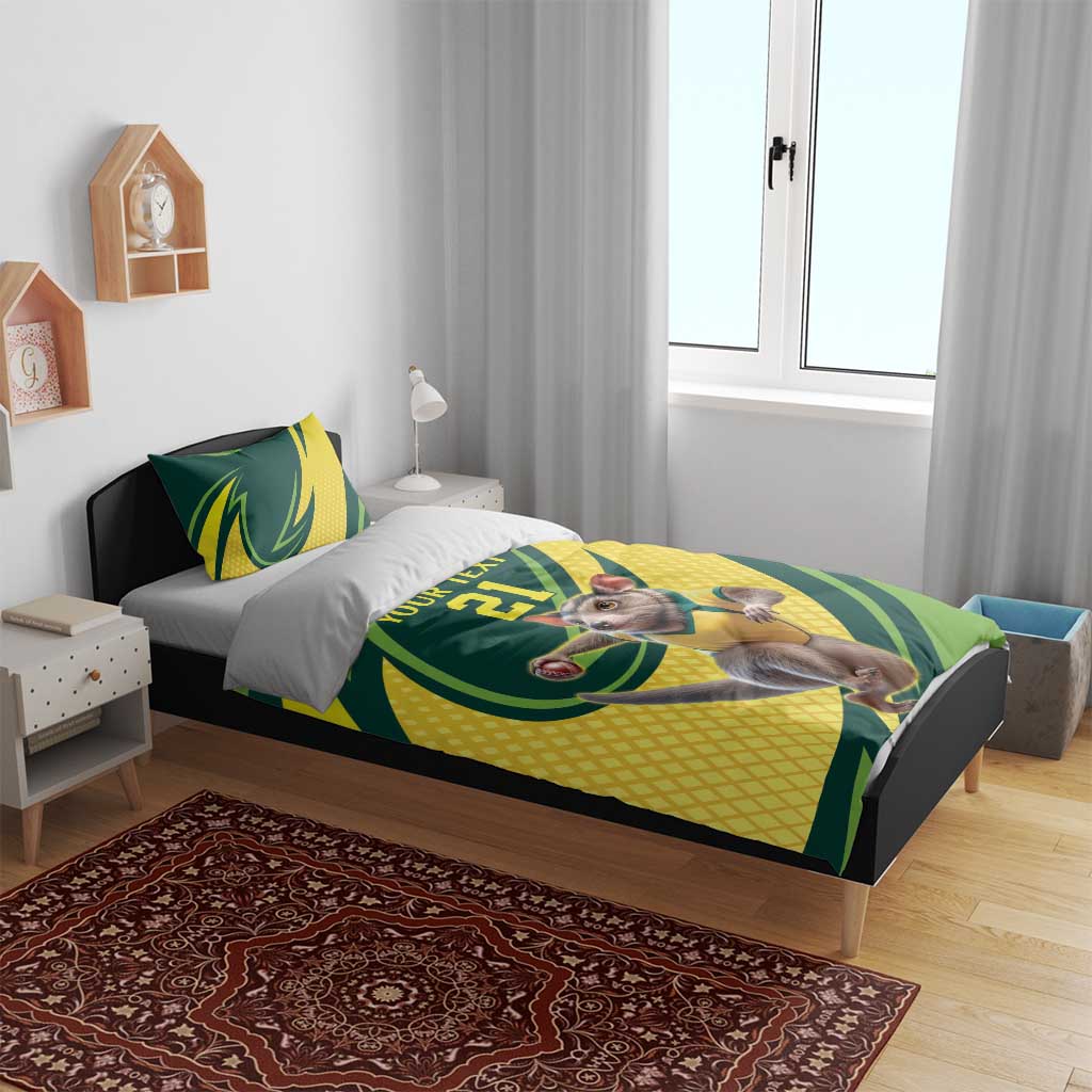 Australian Tasmanian Pademelon Cricket Custom Bedding Set Aussie National Color