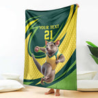 Australian Tasmanian Pademelon Cricket Custom Blanket Aussie National Color