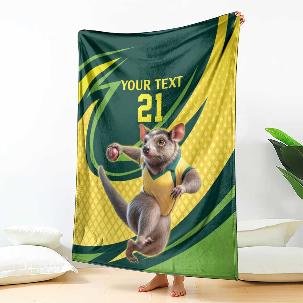 Australian Tasmanian Pademelon Cricket Custom Blanket Aussie National Color