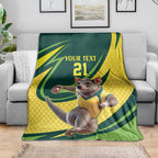 Australian Tasmanian Pademelon Cricket Custom Blanket Aussie National Color