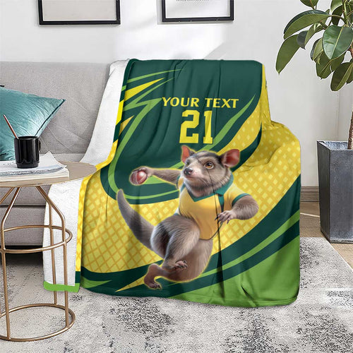 Australian Tasmanian Pademelon Cricket Custom Blanket Aussie National Color