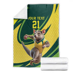 Australian Tasmanian Pademelon Cricket Custom Blanket Aussie National Color