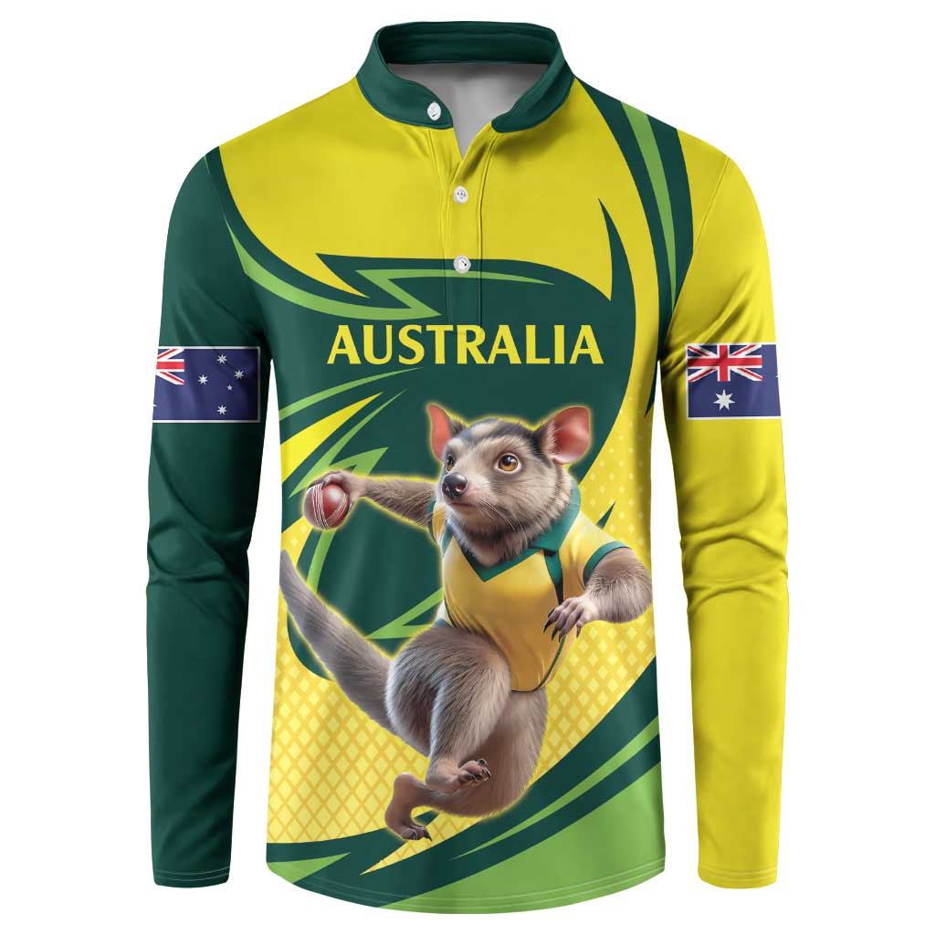 Australian Tasmanian Pademelon Cricket Custom Button Sweatshirt Aussie National Color