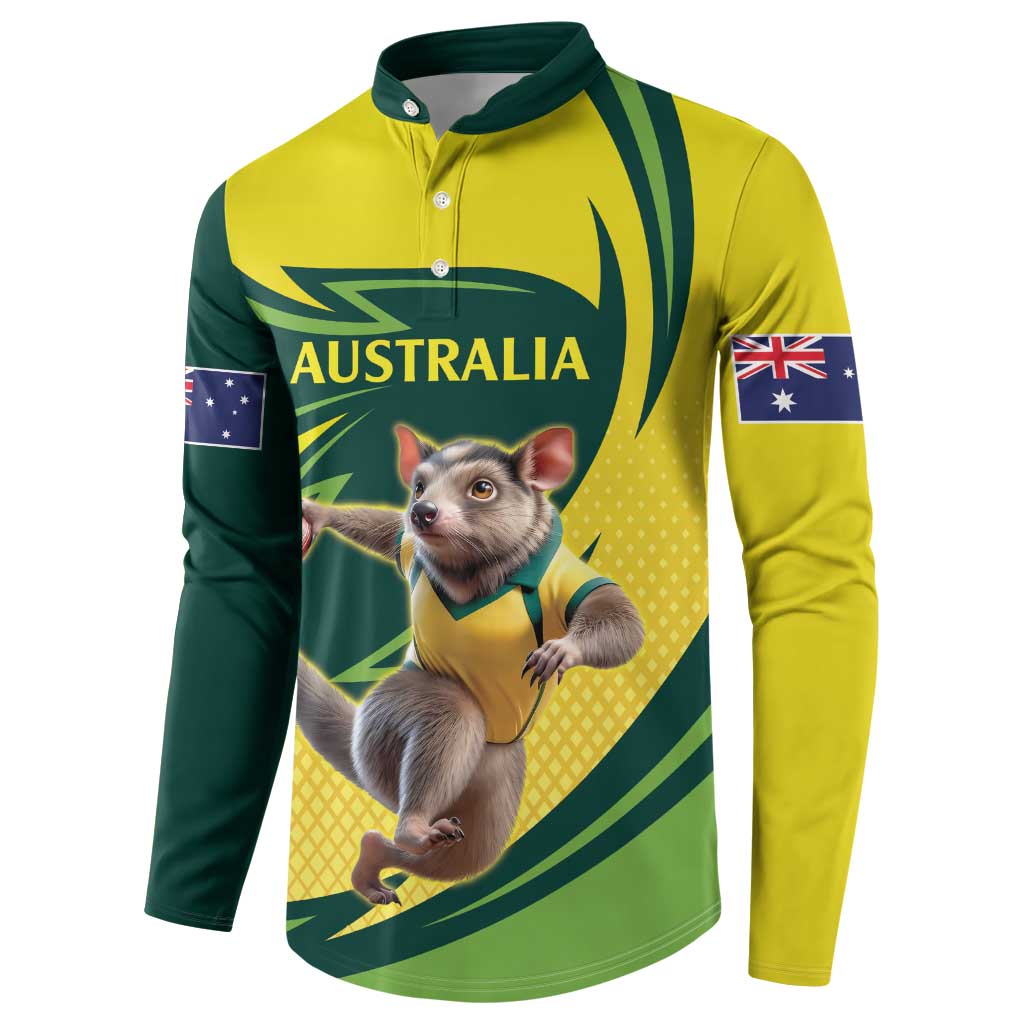 Australian Tasmanian Pademelon Cricket Custom Button Sweatshirt Aussie National Color
