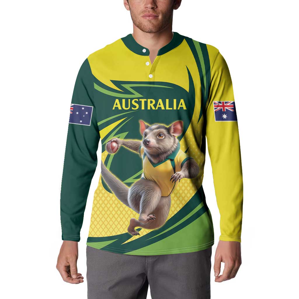 Australian Tasmanian Pademelon Cricket Custom Button Sweatshirt Aussie National Color