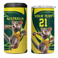 Australian Tasmanian Pademelon Cricket Custom 4 in 1 Can Cooler Tumbler Aussie National Color