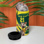 Australian Tasmanian Pademelon Cricket Custom 4 in 1 Can Cooler Tumbler Aussie National Color