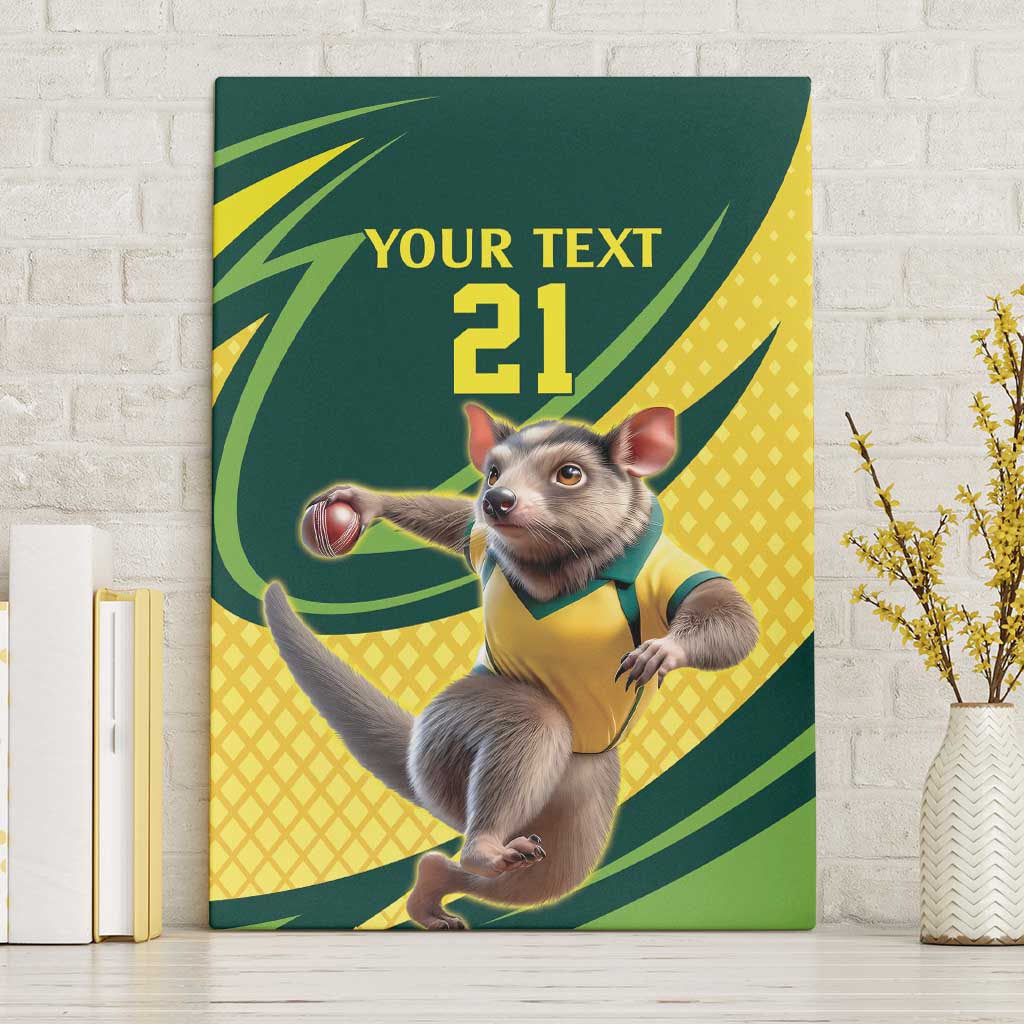 Australian Tasmanian Pademelon Cricket Custom Canvas Wall Art Aussie National Color